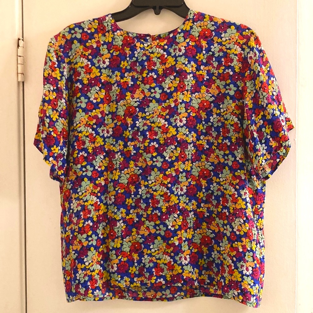 Vintage Anna and Frank Silk Floral Top
